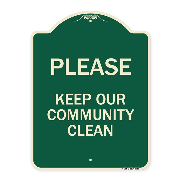 Designer Series-Please Keep Our Community Clean Green, 24" x 18", G-1824-9788